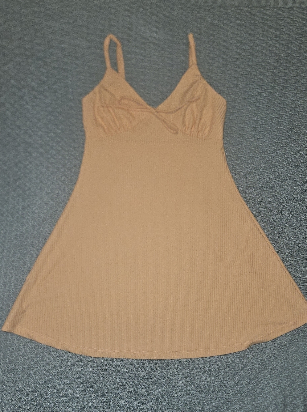 Forever 21 Peach Ribbed Spaghetti Strap Slip Dress